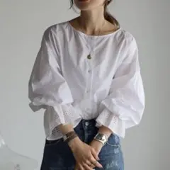 ※値下げBonjour Sagan ブラウス シャツ 2WAY ホワイトのサムネイル