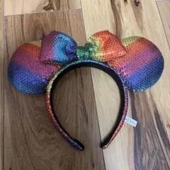 レインボー ミニーマウス カチューシャ