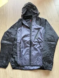 TULTEX ナイロンジャケット フード付き グレー×ブラック M