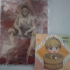 エレン・イェーガーアクリルスタンド（サウナ）＆アルミンのコースター