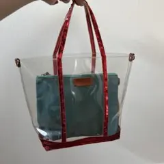 激レアvanessabruno クリアトートバッグ スパンコール レッドのサムネイル