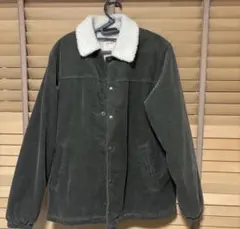 ダークグレー コーデュロイ ボアジャケット