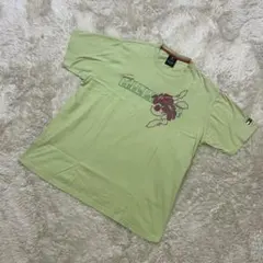 Tommy Hilfiger Tシャツ Lサイズ 古着 グリーン 花柄プリント