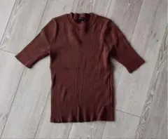 INGNI ブラウンリブニット 半袖