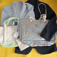 ビジネス＆キャンパス★ジャケット2点＆トートバッグ2点＆携帯サコッシ★5点セット