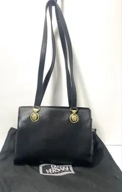 新品未使用　ヴェルサーチ　トートバッグ　メデューサ　巾着　本革　レザー　黒　A4 新品未使用 ヴェルサーチ トートバッグ メデューサ 巾着 本革