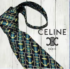 CELINE セリーヌ ネクタイ 錨 ロープ柄 ネイビーのサムネイル
