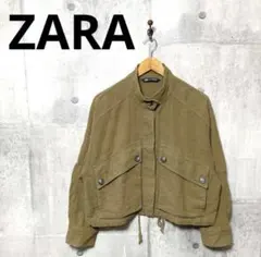 ZARA ザラ レディース リネン混ジャケット ブルゾン S カーキのサムネイル