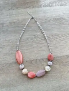 ハンドメイドネックレス　ピンク