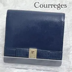 courrèges ネイビー 二つ折り財布 箱付きのサムネイル