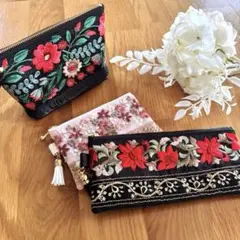インド刺繍リボン・ポーチ☆お得なアソート③