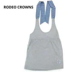 【美品】RODEO CROWNS リボンキャミソール グレー×チェック Mサイズ