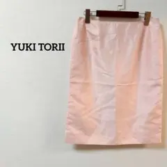【ユキトリイ】 ピンク タイトスカート 膝丈 L 花柄　上品　日本製のサムネイル