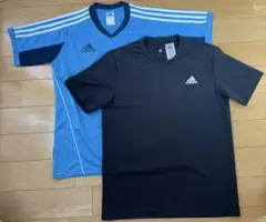 adidas アディダス　青 黒 Tシャツセット