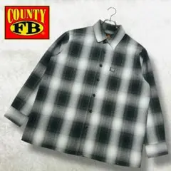 美品 00s FB COUNTY オンブレシャツ チェック ボードシャツ 白 黒
