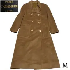 【カシミヤ100%×イタリア製】マキシ丈ダブルチェスターコート キャメル M