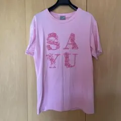 道重さゆみ SAYU 花柄デザイン ピンクTシャツ