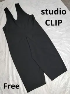 studioCLIP Ｕネックサロペ Free size