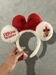 美品　ディズニー フェスティブ ウィンター カチューシャ