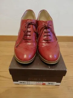 BARCLAY 赤 ウイングチップシューズ　23.5cm バークレイ