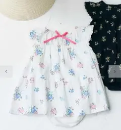 アプレレクールマシェリフラワーブーケ半袖ロンパース/アイボリー/70