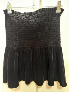 ZARA ブラック ベルベットベアトップ XS