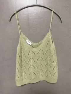 夏服 VIEJO AMORレース編みキャミソール 薄いグリーン