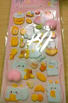 かわいい動物とスイーツのぷくぷくシール