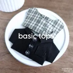 (244) [vest set] アイボリー チェック & ブラック トップス