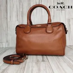 美品 COACH ミニボストン ミディアム サッチェル 茶 オールド - メルカリ