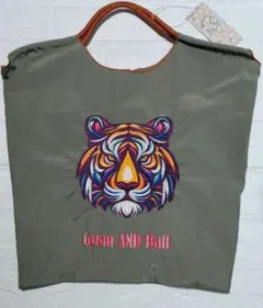 D.KELLY 刺繍トートバッグ エコバッグ 虎 Mサイズ