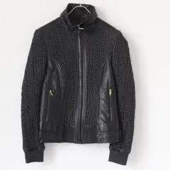 BALMAIN ラムレザージャケット Lサイズ ブラック スタンドカラー