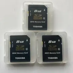 中古品　東芝SDHCカード　日本製 Class10 8GB 3個