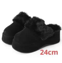 GRL　24cmムートンスリッポン　厚底ファーサボサンダル