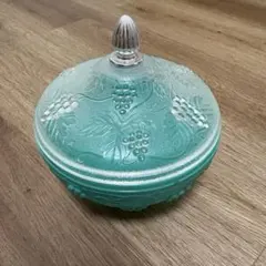 ヴィンテージ ターコイズブルー プラスチック ケース 蓋付き 昭和 레트로