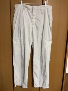 ZARA ライトグレー ナイロンカーゴパンツ XL