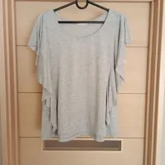 GUグレー フリルデザイン Tシャツ Mサイズ