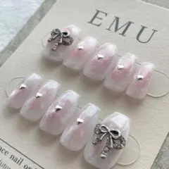 9. 現品　ネイルチップ　チークネイル　ワンホン　韓国　まとめ割　ネイル　リボン