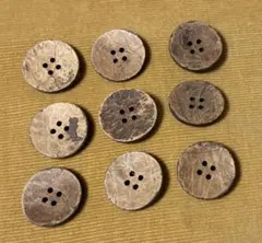 天然木製ボタン ９個セット