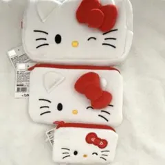 韓国ダイソーキティちゃんポーチ3個