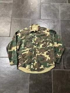 80s deerskin シャモア　カモフラージュ　ウッドランド　シャツ