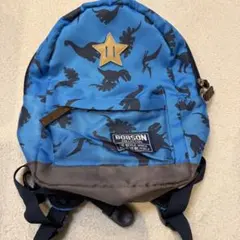 キッズ　リュック　青色　BOBSON 恐竜