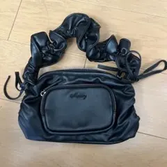 黒 スモッキングハンドル ハンドバッグ