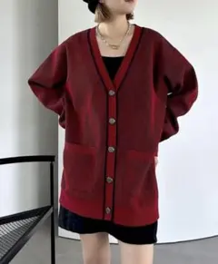 PAGEBOY ライトモールストライプVカーディガン　新品のサムネイル
