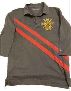 TOMMY HILFIGER ポロシャツ ラガーシャツ 七分丈 M