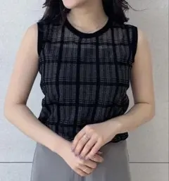 Stola. シアーチェック柄ノースリーブニットのサムネイル