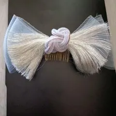 リボン型 髪飾り シルバー