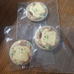 サンリオキャラクターズ ビスケット 刺繍缶バッジ3 ポムポムプリン