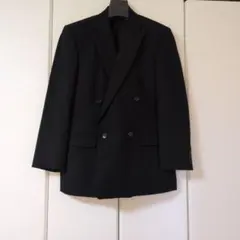 礼服　スーツ　ブラック　フォーマル　ダブル　アジャスター　結婚式　冠婚葬祭　Y4