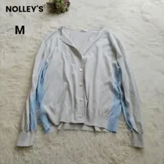 NOLLEY'S　ノーリーズ　バイカラー　サマーニットカーディガン　アイボリーМ